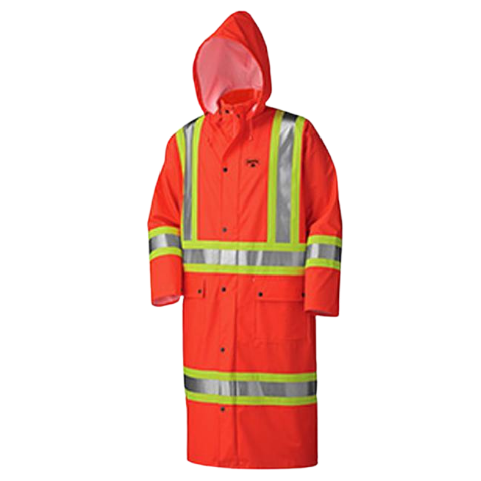 Pioneer Long Orange Hi Viz rain coat