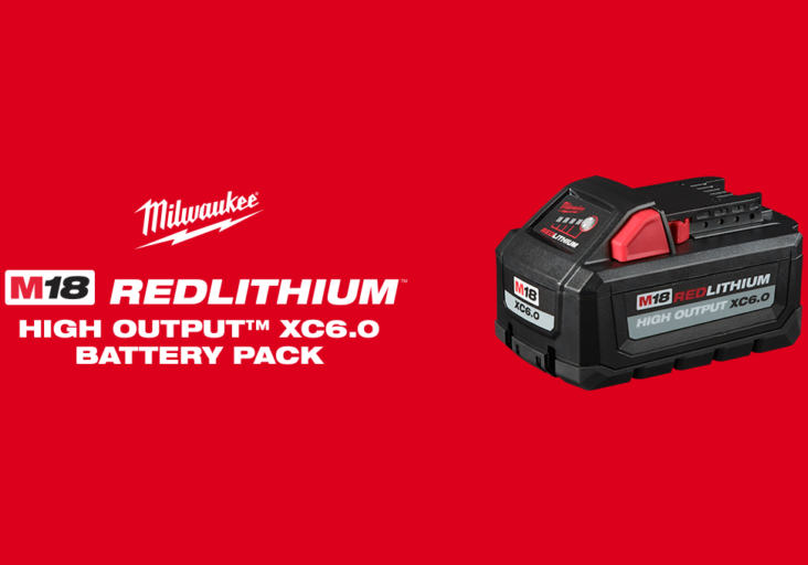 A graphic showing the Milwaukee Red Lithium High-Output Battery pack